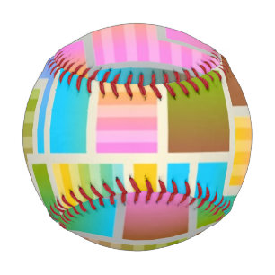 COLORFUL ABSTRACT PATTERN BASEBALL