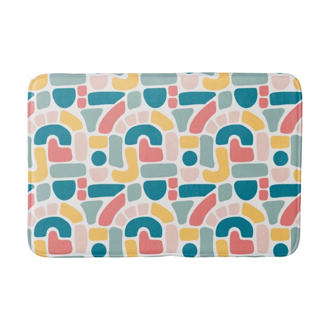 Colorful Abstract Pattern Bath Mat (Front)