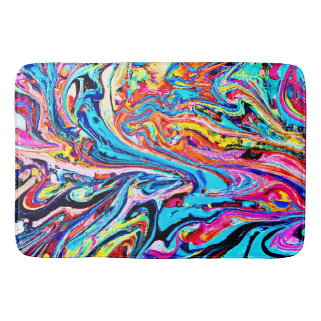 Colorful Abstract Pattern Bath Mat (Front)