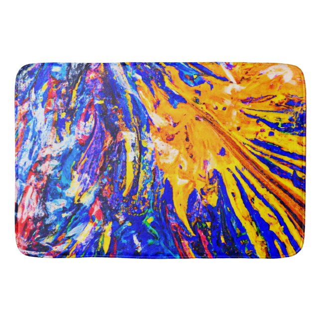 Colorful Abstract Pattern Bath Mat (Front)
