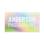 Colorful abstract pattern bold font holographic business card