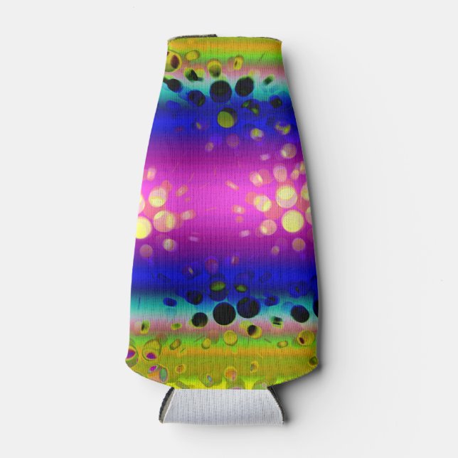 Colorful Abstract Pattern Bottle Cooler (Front)