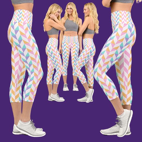 Colorful Abstract Pattern Capri Leggings