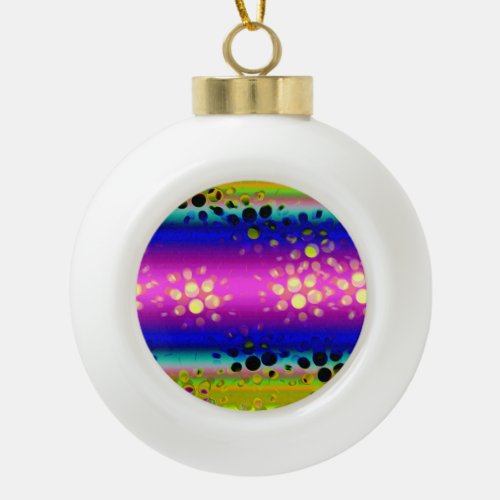 Colorful Abstract Pattern Ceramic Ball Christmas Ornament