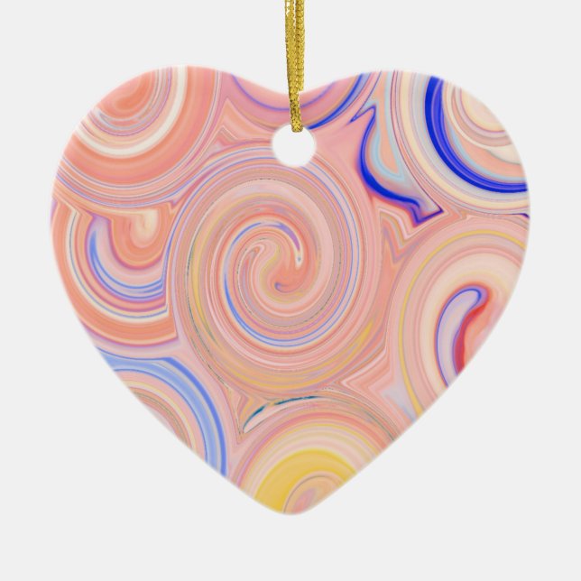 Colorful abstract pattern ceramic ornament (Front)