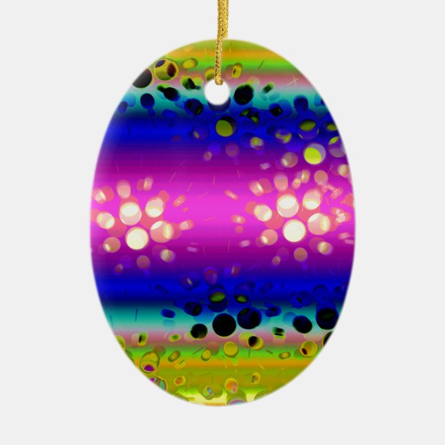 Colorful Abstract Pattern Ceramic Ornament (Front)