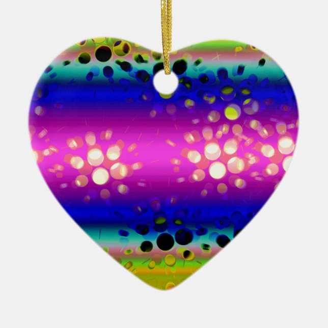 Colorful Abstract Pattern Ceramic Ornament (Front)