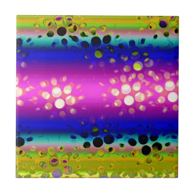 Colorful Abstract Pattern Ceramic Tile (Front)