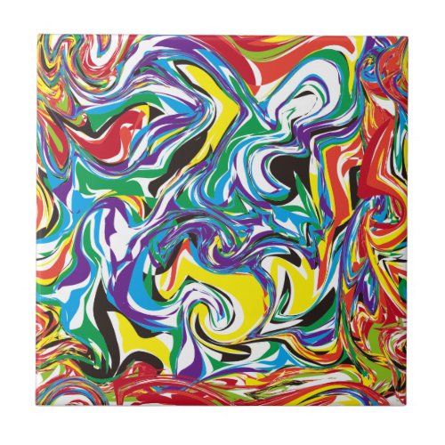 Colorful abstract pattern ceramic tile