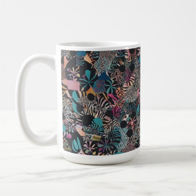 Colorful Abstract Pattern Classic Mug 15 oz  (Left)