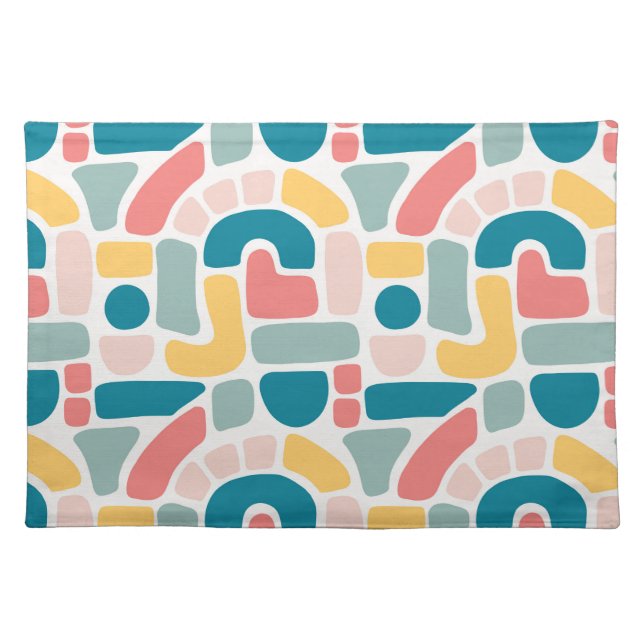 Colorful Abstract Pattern Cloth Placemat (Front)