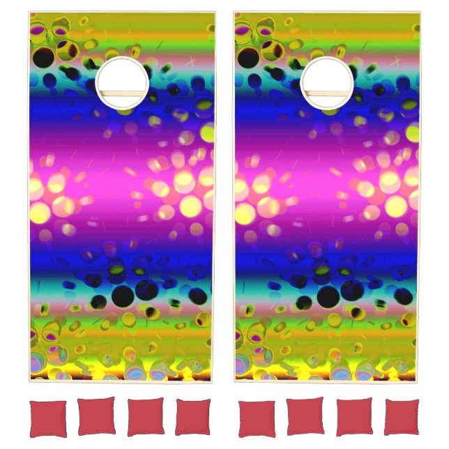 Colorful Abstract Pattern Cornhole Set (Set)