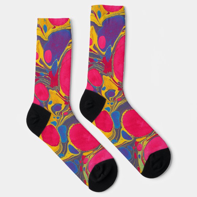 Colorful Abstract Pattern Crew Sock (Right)
