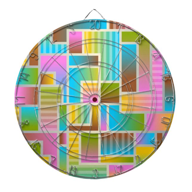 COLORFUL ABSTRACT PATTERN DART BOARD (Front)