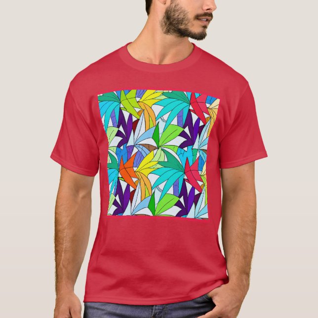Colorful Abstract Pattern Design T-Shirt (Front)