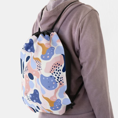 Colorful Abstract Pattern Drawstring Bag