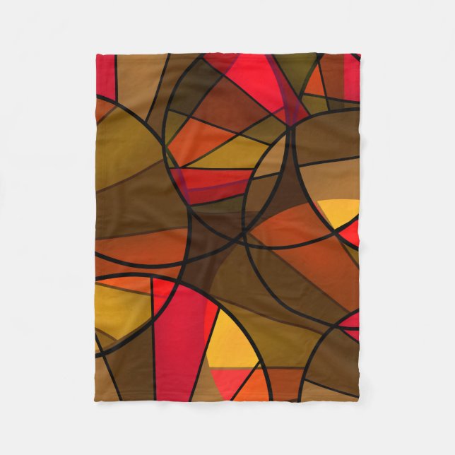 Colorful abstract pattern fleece blanket (Front)