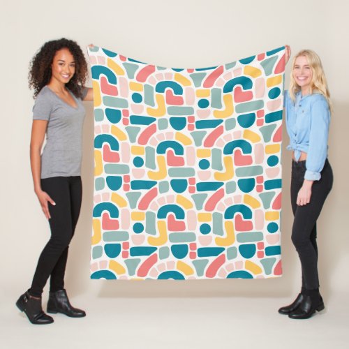 Colorful Abstract Pattern Fleece Blanket