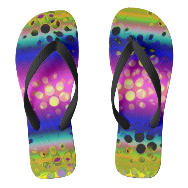 Colorful Abstract Pattern Flip Flops (Footbed)