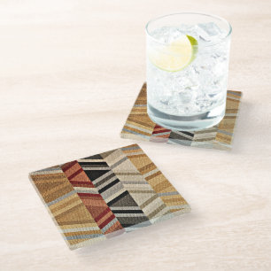 Colorful Abstract Pattern Glass Coaster