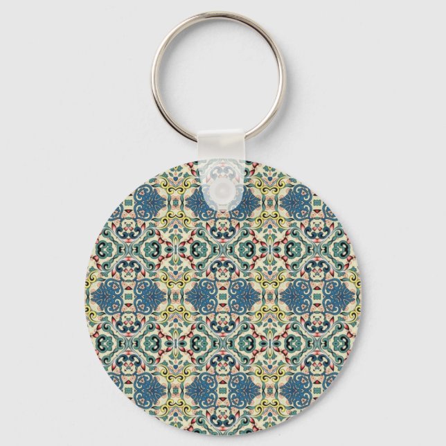 Colorful Abstract Pattern Keychain (Front)
