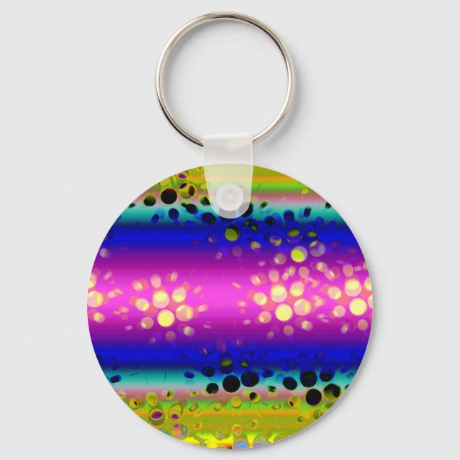 Colorful Abstract Pattern Keychain (Front)
