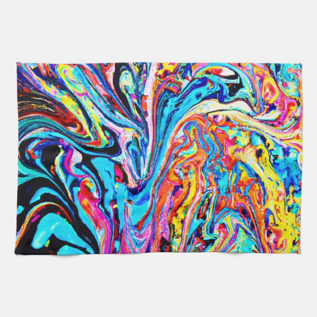 Colorful Abstract Pattern Kitchen Towel (Horizontal)