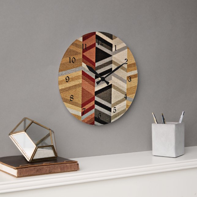 Colorful Abstract Pattern Large Clock (Office)