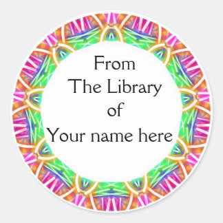 Colorful Abstract Pattern Library Bookplates
