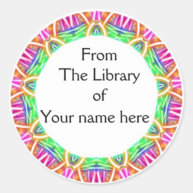 Colorful Abstract Pattern Library Bookplates (Front)