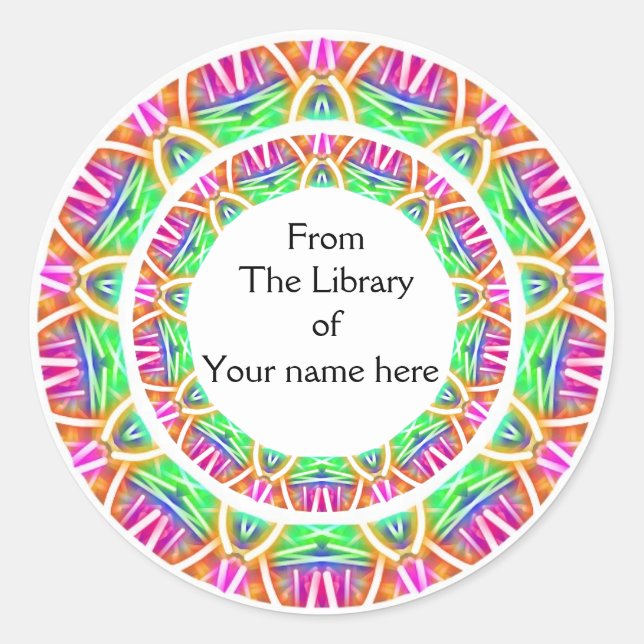 Colorful Abstract Pattern Library Bookplates (Front)