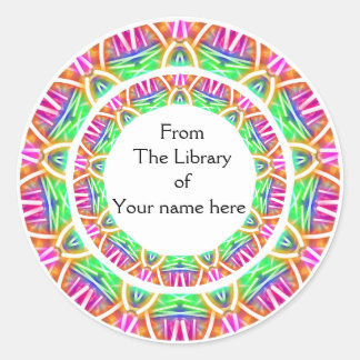 Colorful Abstract Pattern Library Bookplates