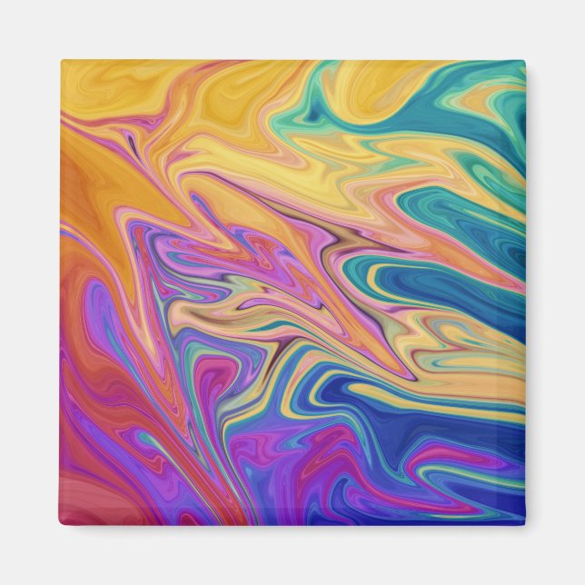 Colorful abstract pattern magnet (Front)