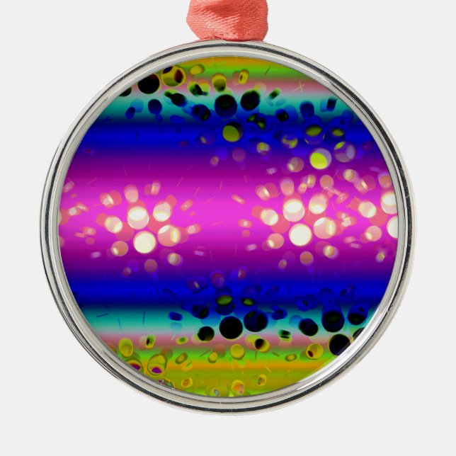Colorful Abstract Pattern Metal Ornament (Front)