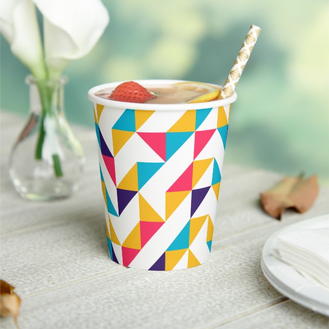 Colorful Abstract Pattern Paper Cups (Insitu)
