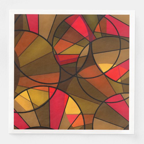 Colorful abstract pattern paper dinner napkins