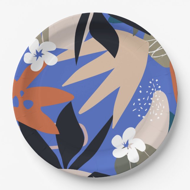 Colorful abstract pattern paper plates (Front)