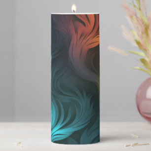 Colorful Abstract Pattern Pillar Candle