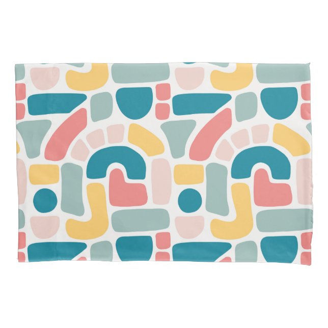 Colorful Abstract Pattern Pillow Case (Front-Left)