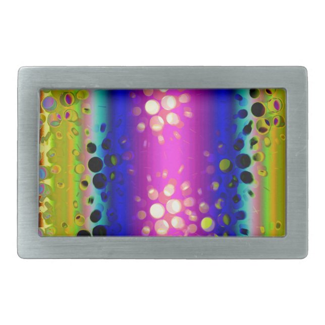 Colorful Abstract Pattern Rectangular Belt Buckle (Front)