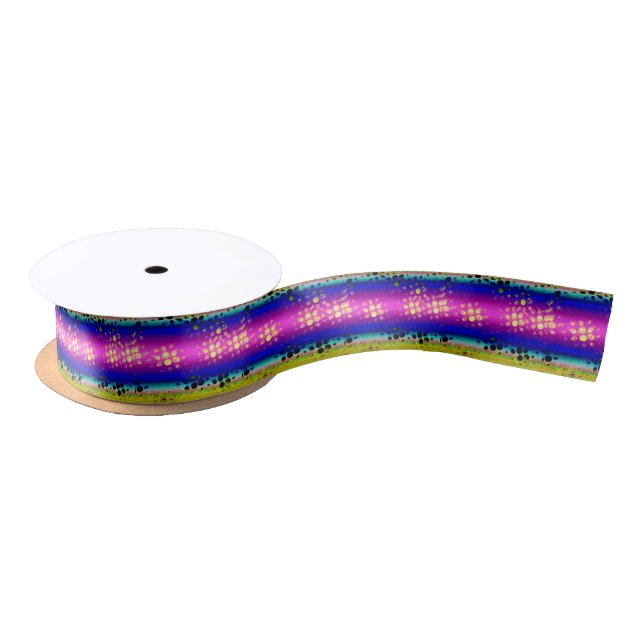 Colorful Abstract Pattern Satin Ribbon (Spool)