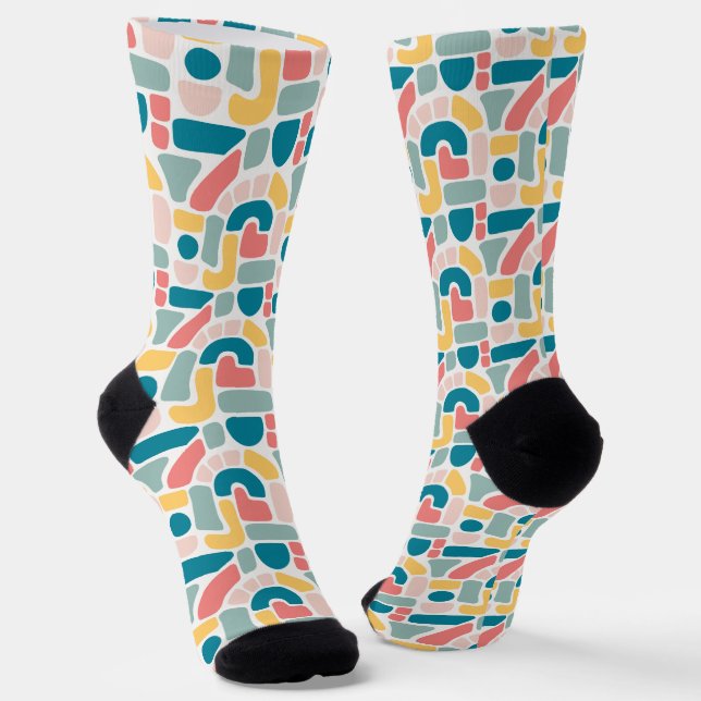 Colorful Abstract Pattern Socks (Angled)