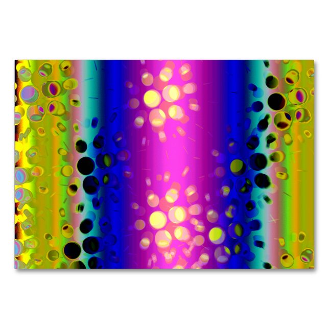 Colorful Abstract Pattern Table Number (Front)