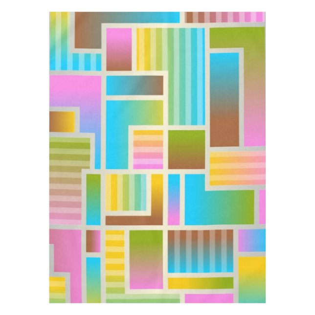 COLORFUL ABSTRACT PATTERN TABLECLOTH (Front)
