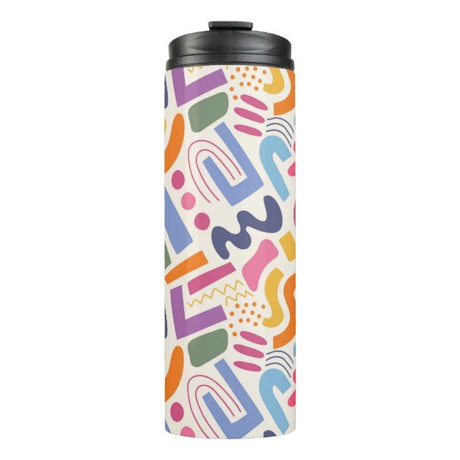 Colorful Abstract Pattern Thermal Tumbler (Front)