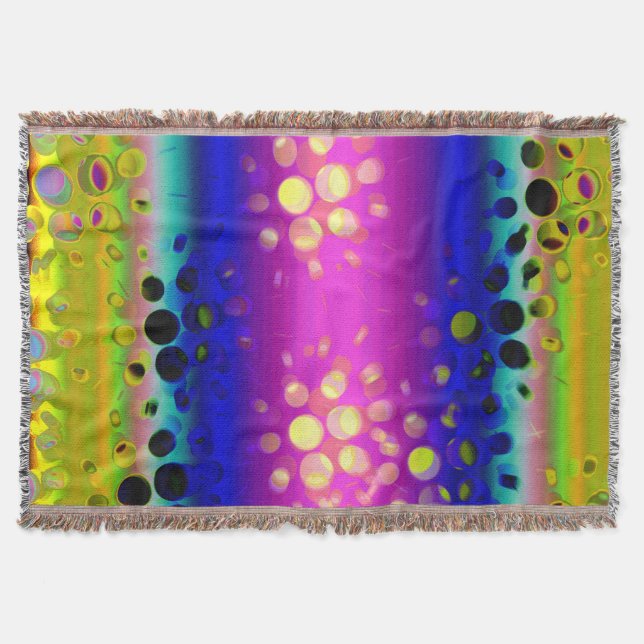 Colorful Abstract Pattern Throw Blanket (Front)