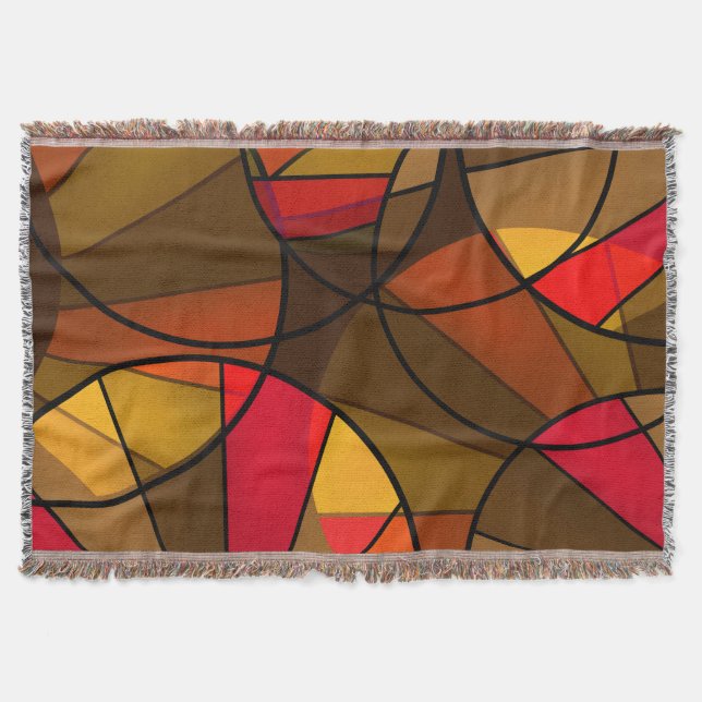Colorful abstract pattern throw blanket (Front)