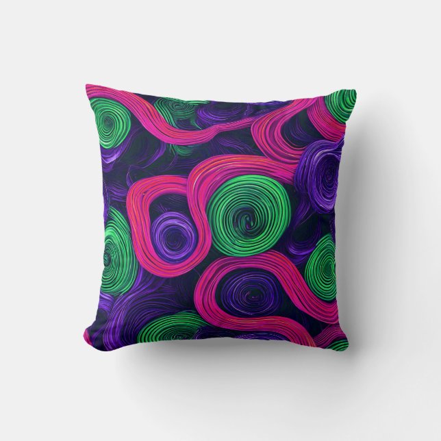 Colorful Abstract Pattern Throw Pillow (Front)
