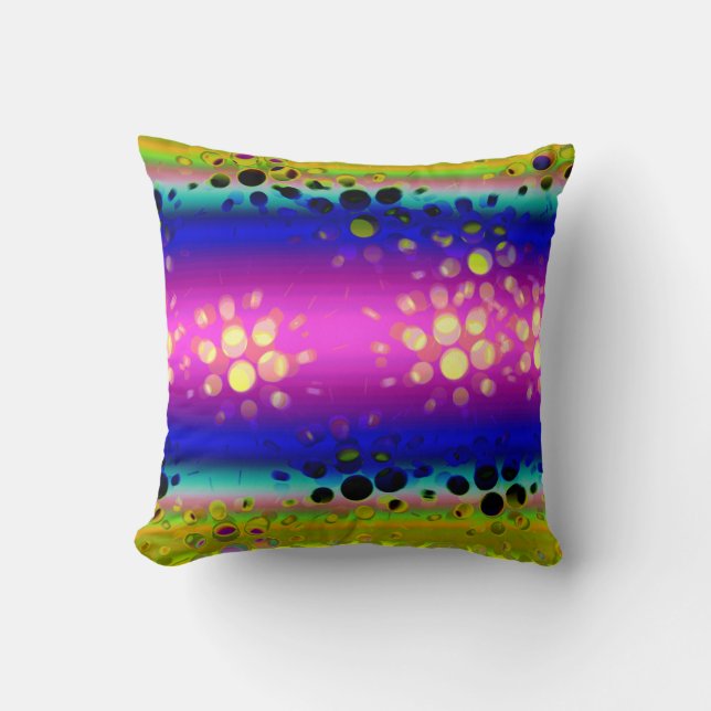 Colorful Abstract Pattern Throw Pillow (Front)