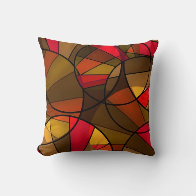 Colorful abstract pattern throw pillow (Front)
